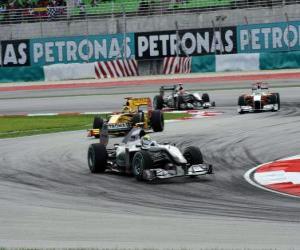 yapboz Nico Rosberg - Mercedes - Sepang 2010